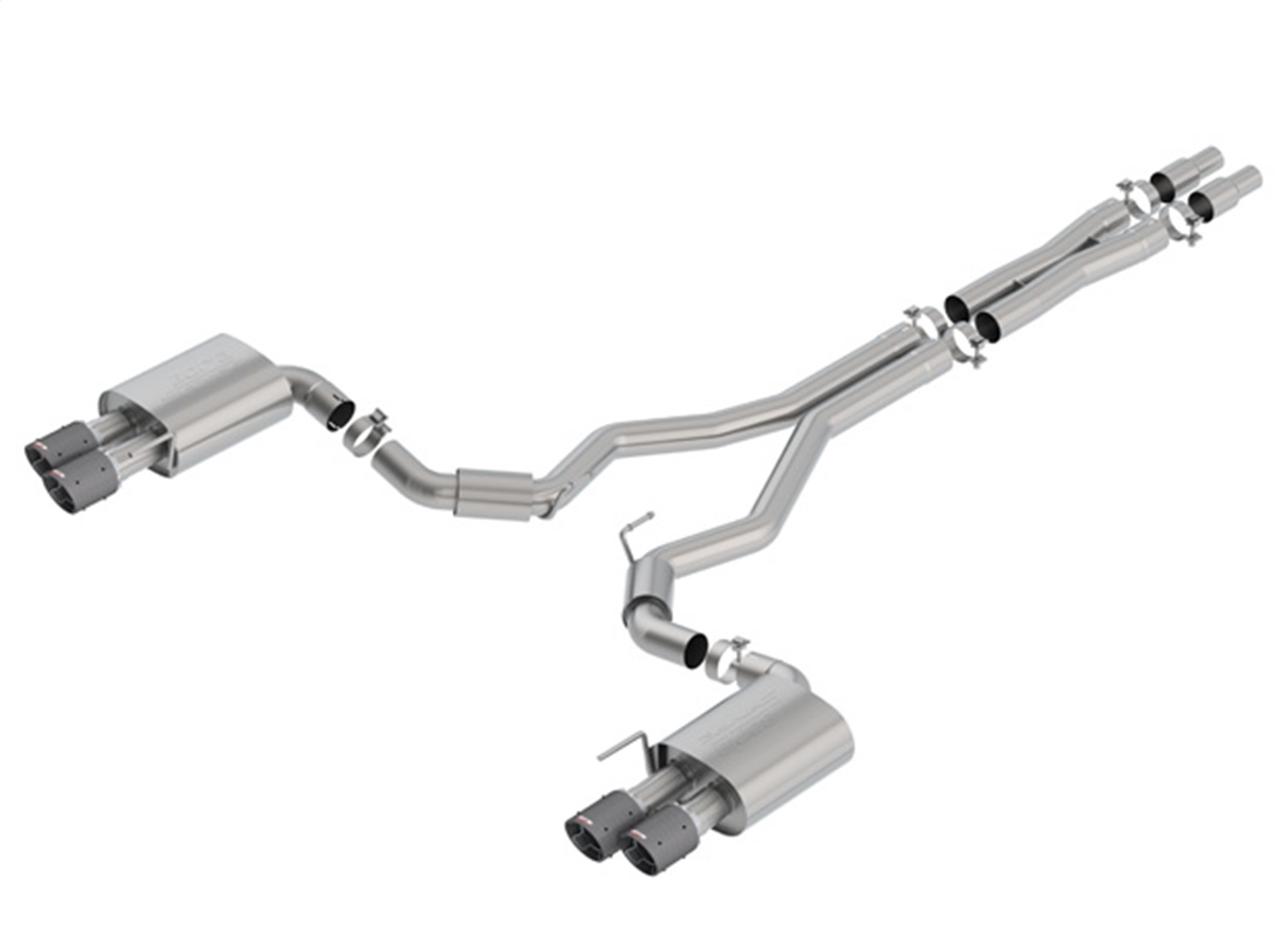Borla 140745CF - 2018 Ford Mustang GT 5.0L AT/MT (w/o Valves) S-Type 3in Cat-Back Exhaust w/Carbon Fiber Tips Borla 140745CF - 2018 Ford Mustang GT 5.0L AT/MT (w/o Valves) S-Type 3in Cat-Back Exhaust w/Carbon Fiber Tips