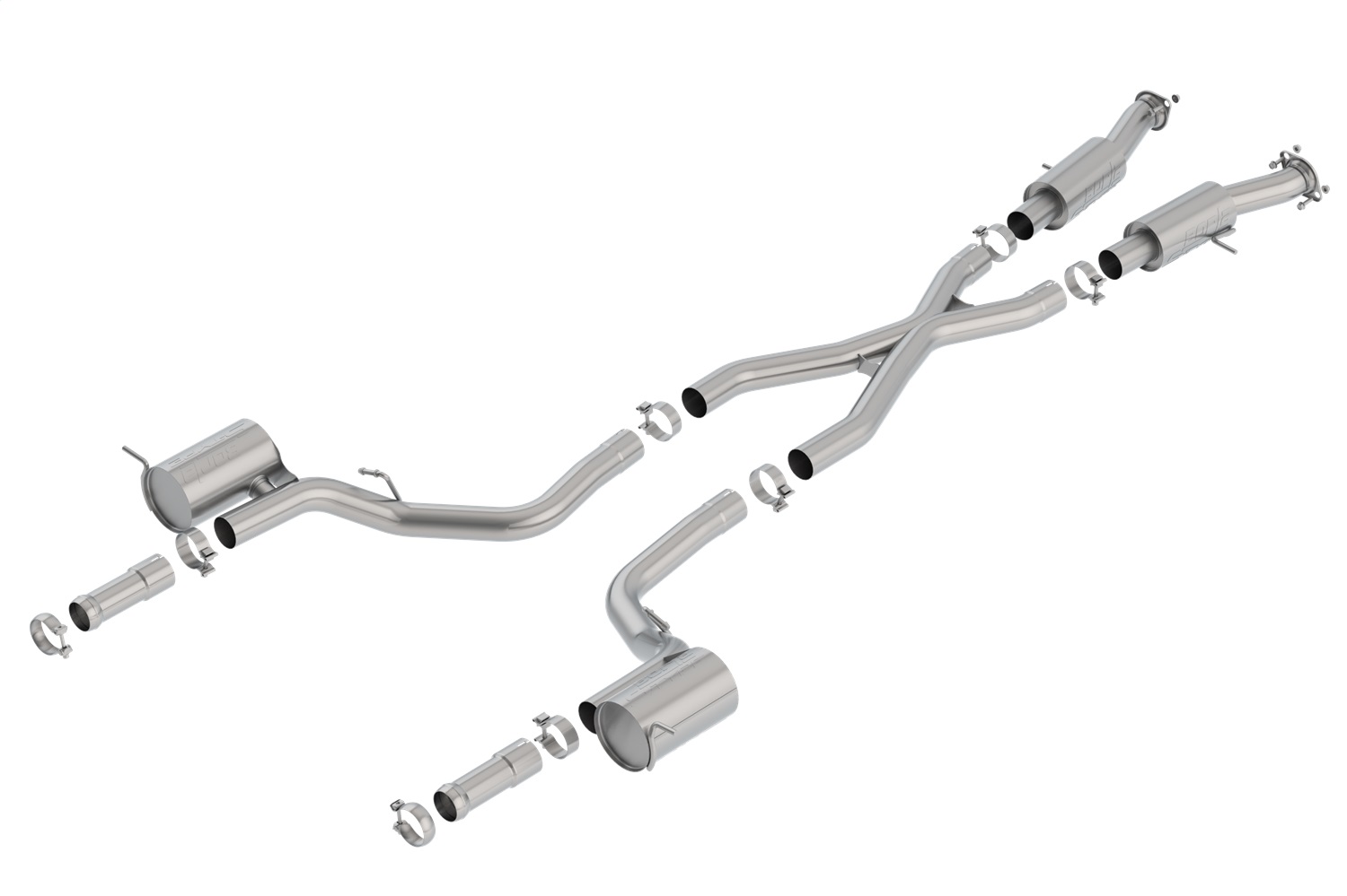 Borla 140755 - 2018+ Jeep Grand Cherokee TrackHawk 6.2L V8 AWD 3in S-Type CatBack Exhaust (Uses Factory Tips)