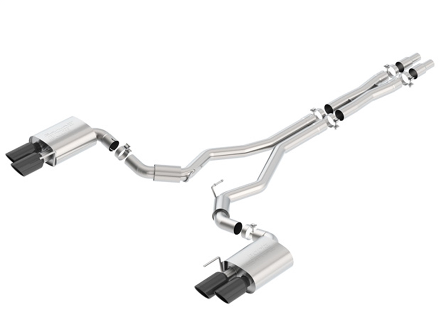 Borla 140745BC - 2018 Ford Mustang GT (A/T / M/T) 3in S-Type Catback Exhaust w/o Valves w/ Black Chrome Tips Borla 140745BC - 2018 Ford Mustang GT (A/T / M/T) 3in S-Type Catback Exhaust w/o Valves w/ Black Chrome Tips