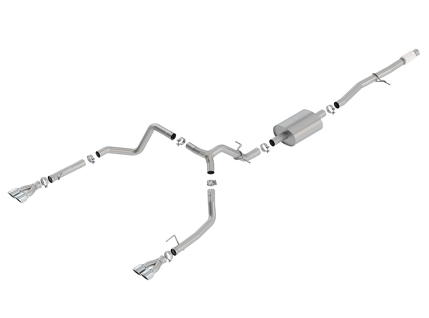 Borla 140781 - 2019 Chevy Silverado 1500 5.3L V8 CC SB 147.4in WB S-Type Cat-Back w/ Quad Square Tips