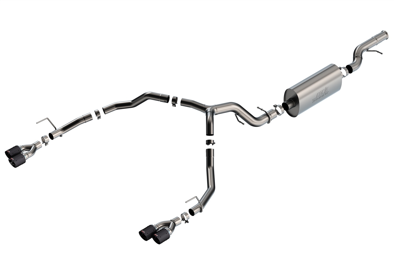 Borla 140858CF - 21-22 Chevrolet Tahoe 6.2L V8 2/4WD 4DR T-304 SS Touring Cat-Back Exhaust w/ Carbon Fiber Tips