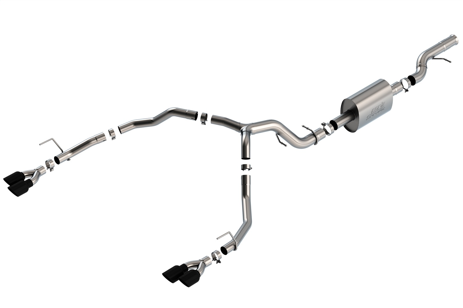 Borla 140859BC - 21-22 Chevrolet Tahoe 6.2L V8 2/4WD 4DR T-304 SS S-Type Cat-Back Exhaust w/ Black Chrome Tips