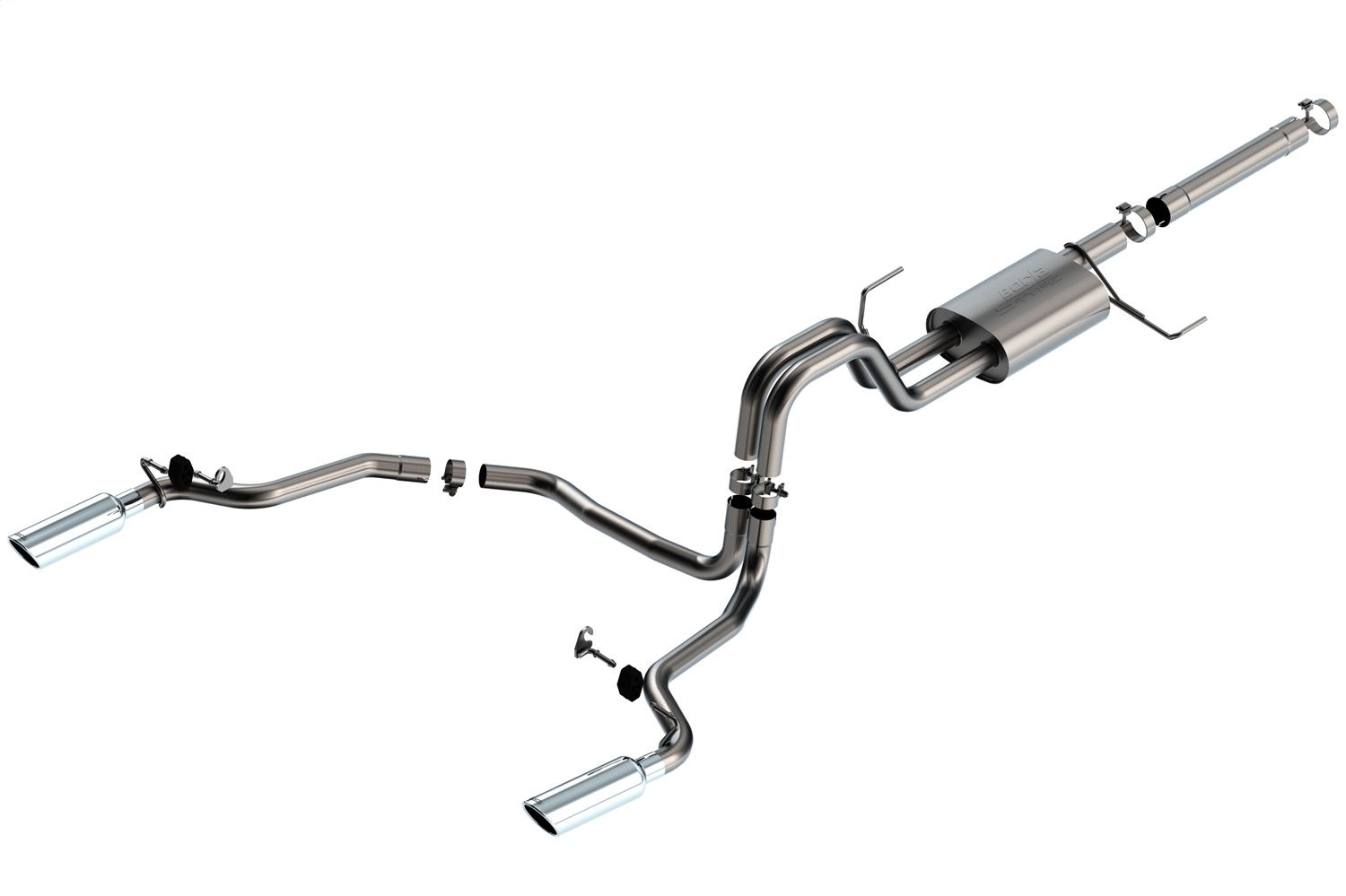 Borla 140903 - 21-22 Ford F-150 Powerboost 3.5L V6 2WD & 4WD 4DR 3in, 2.25in S-TYPE Catback w/ Chrome Tip