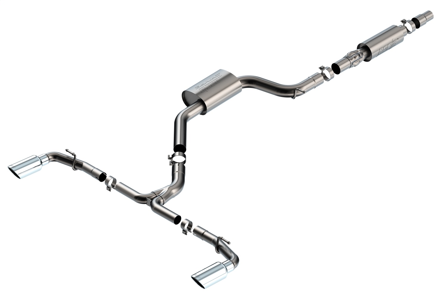 Borla 140883 - 22-23 Volkswagen Golf GTI 2.0L AT/MT 3inch S-Type Cat-Back Exhaust - 4in Split Single Tips