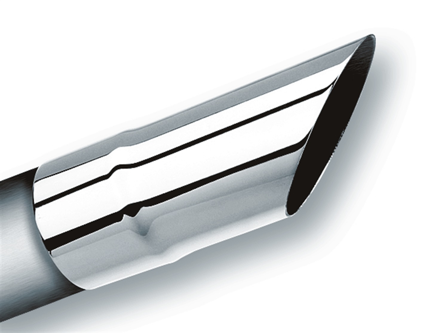 Borla 20107 - Universal Polished Tip Single Round Angle-Cut (inlet 2 1/2in. Outlet 2 1/2in)