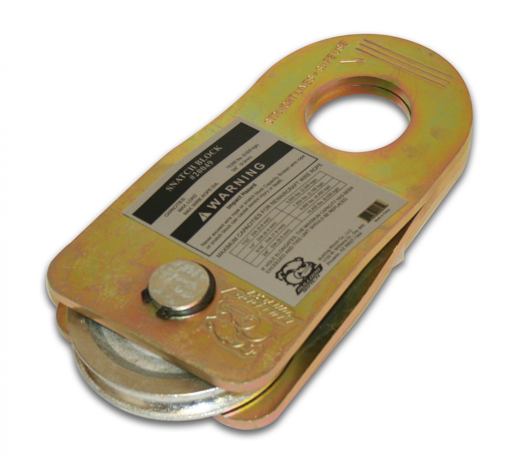 Bulldog Winch 20049 - Snatch Block 19k BS 8k WLL Zerk Gold