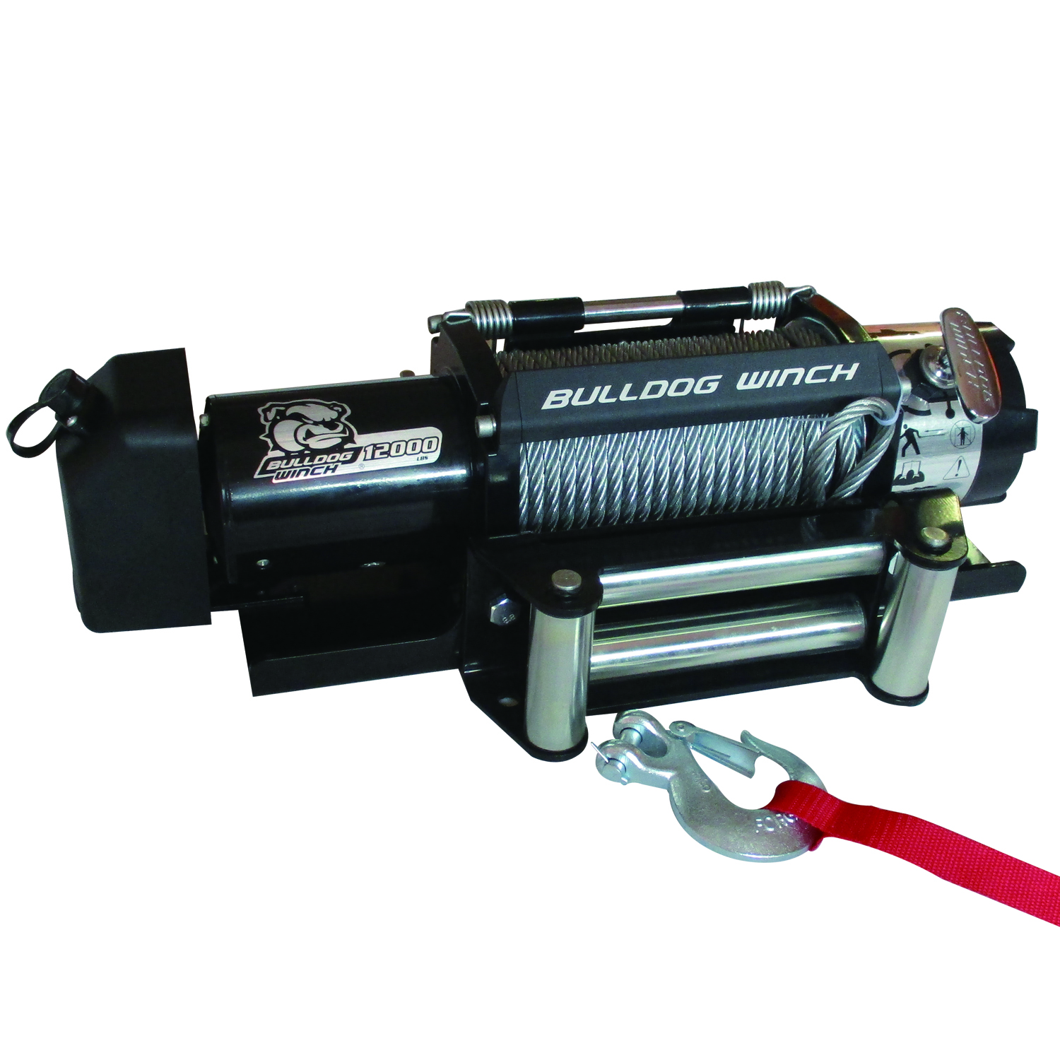 Bulldog Winch 10039 - 12,000 LB Trailer Winch 100 Ft Wire Rope Roller Fairlead