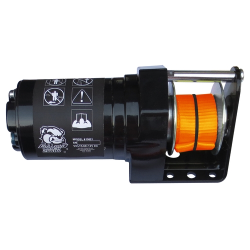 Bulldog Winch 15021R2 - Snow Plow Winch Black 600 Lb Plow Lift 30 Inch Strap With Quick Connect