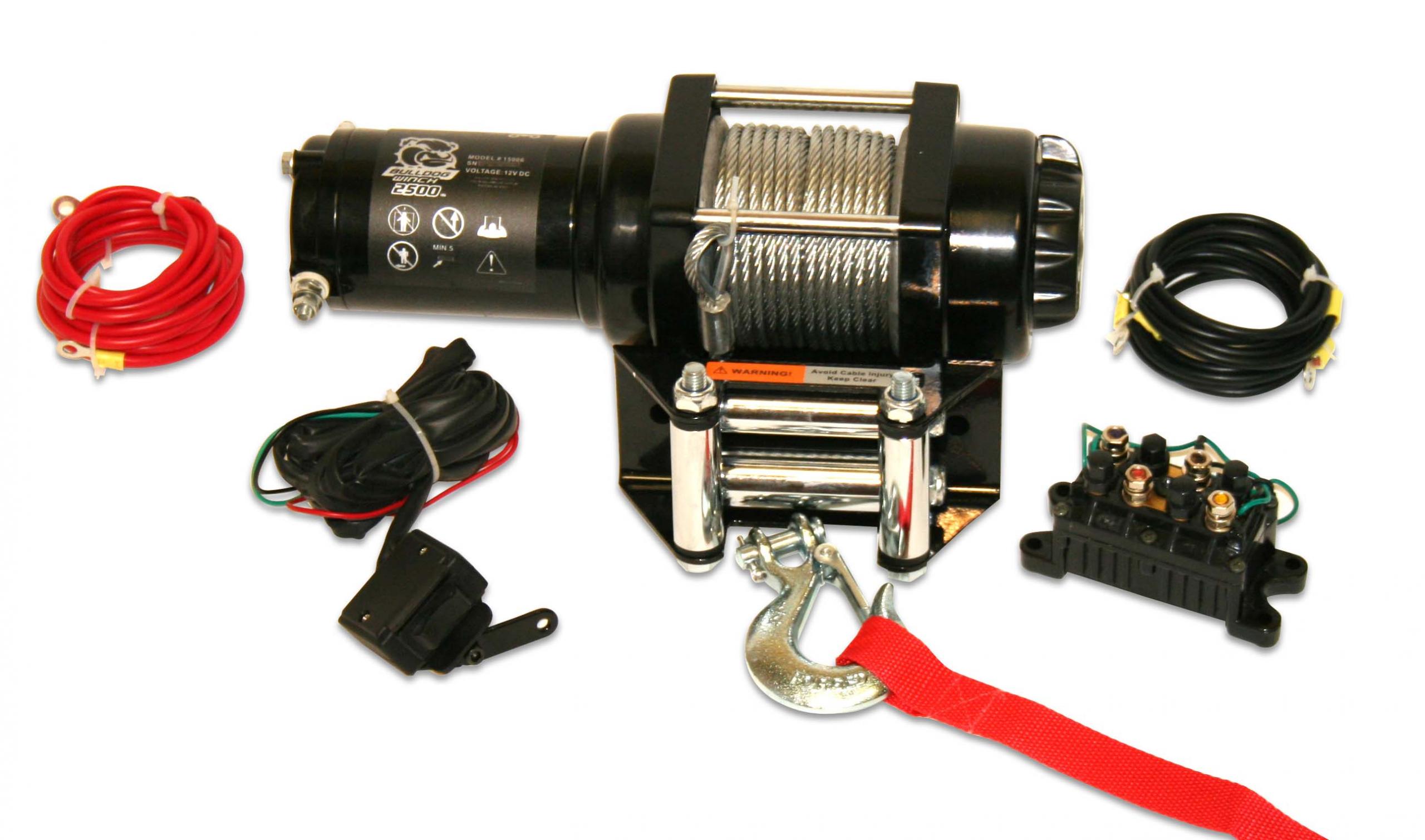 Bulldog Winch 15006 - 2,500 LB ATV Winch 50 Ft Wire Rope W/Mini Rocker Switch Mounting Channel Roller Fairlead Bulldog Winch 15006 - 2,500 LB ATV Winch 50 Ft Wire Rope W/Mini Rocker Switch Mounting Channel Roller Fairlead