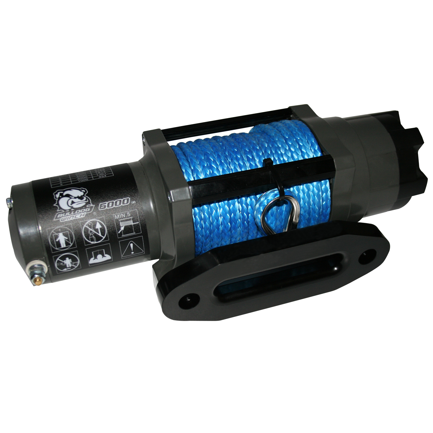 Bulldog Winch 15023 - 6,000 LB Powersports Winch 50 Ft Synthetic Rope Roller Fairlead Bulldog Winch 15023 - 6,000 LB Powersports Winch 50 Ft Synthetic Rope Roller Fairlead