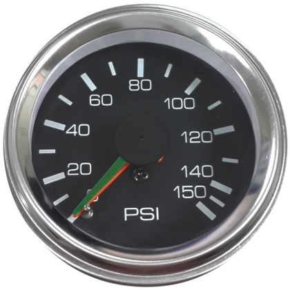 Bulldog Winch 42055B - 0-150Psi Air Pressure Gauge 2 Inch Dual Needle Mechanical Lighted