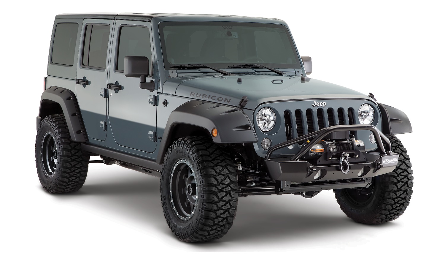 Bushwacker 10080-02 - 07-18 Jeep Wrangler Unlimited Pocket Style Flares 2pc 4-Door Sport Utility Only - Black
