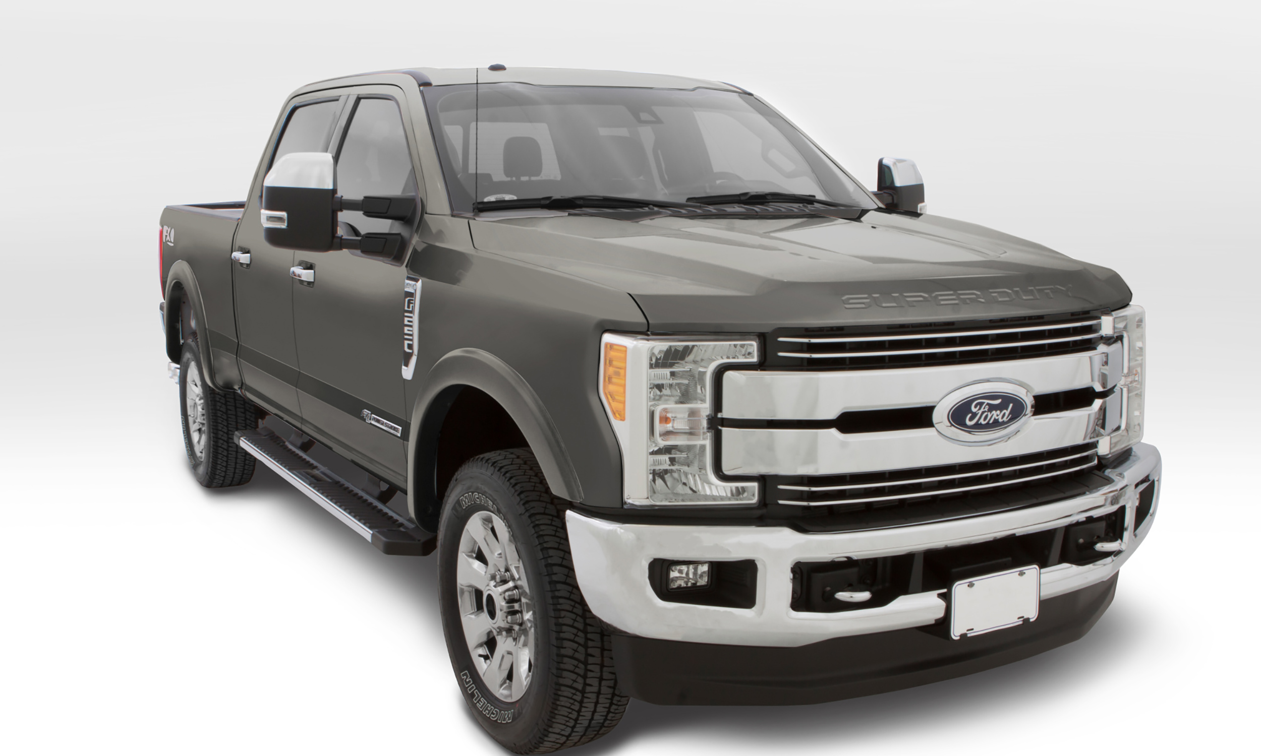 Bushwacker 20944-6A - OE Style Color Matched Magnetic Grey Metallic 4-Piece Fender Flare Set for 2020-2022 Ford F-250/F-350 Super Duty