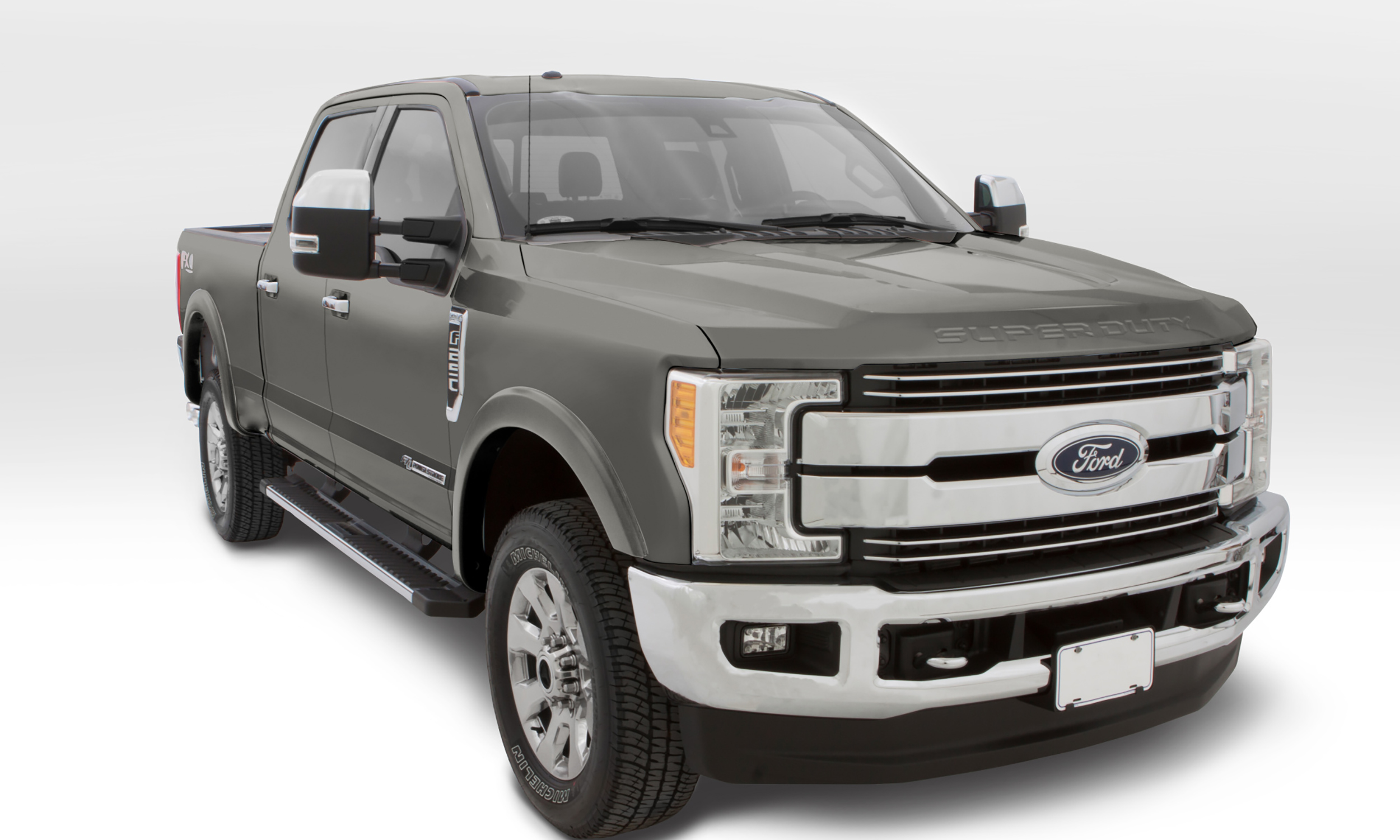Bushwacker 20944-82 - OE Style Color Matched Shadow Black 4-Piece Fender Flare Set for 2017-2022 Ford F-250/F-350 Super Duty