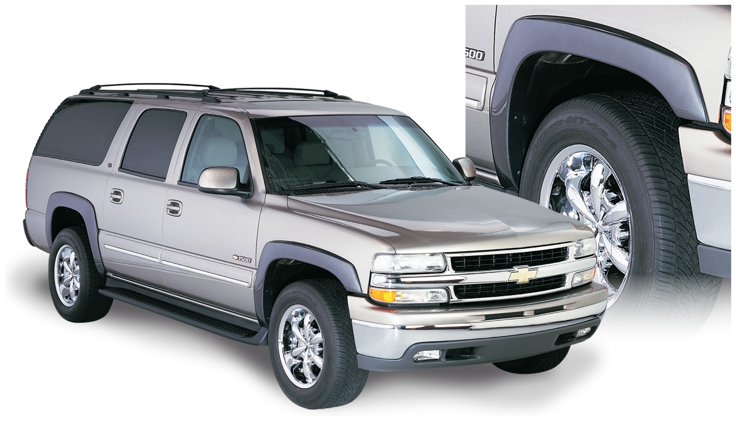 Bushwacker 40908-02 - 03-06 GMC Yukon Xl 1500 OE Style Flares 4pc - Black