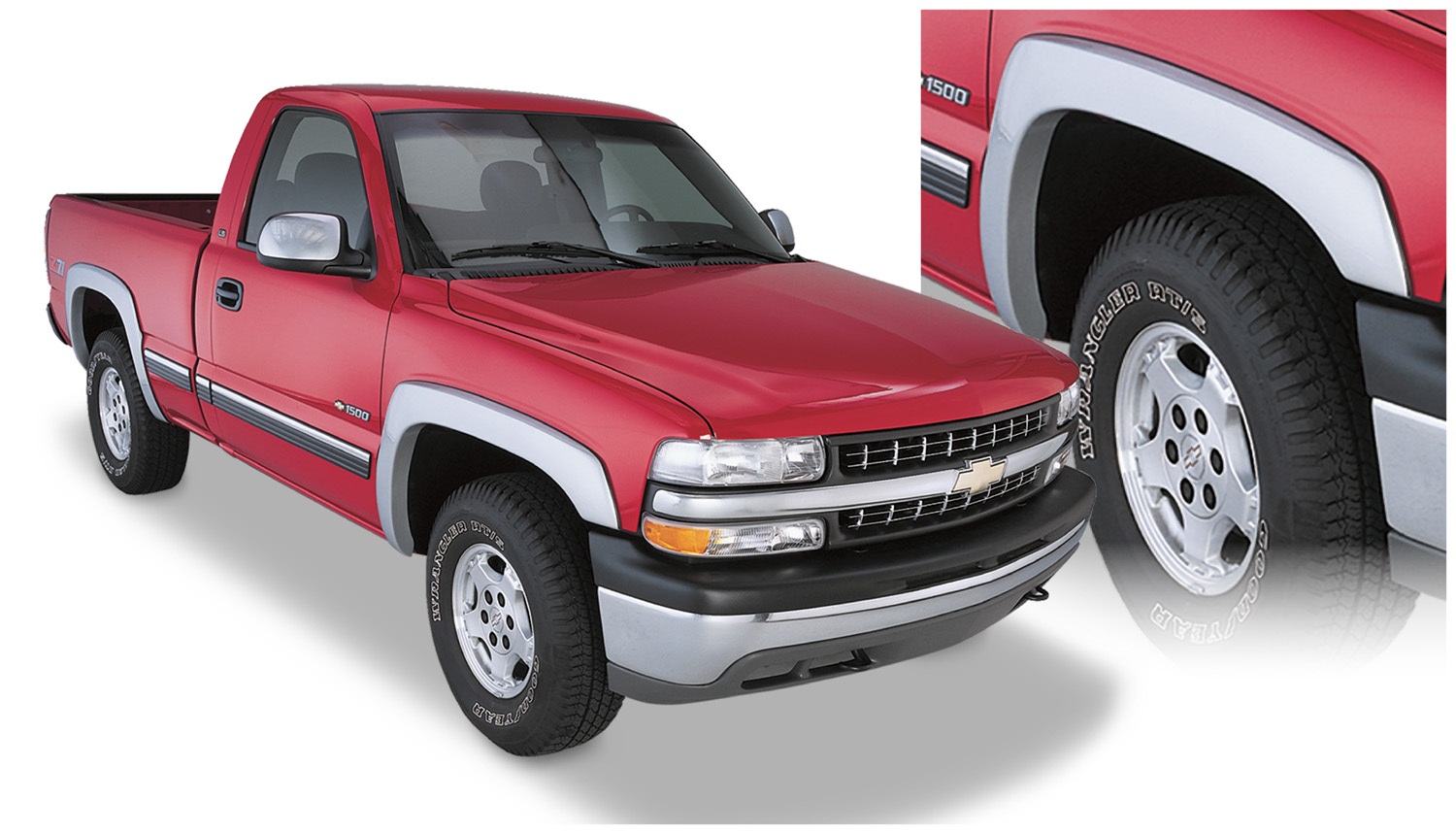 Bushwacker 40907-02 - 99-02 Chevy Silverado 1500 Fleetside OE Style Flares 4pc 78.0/96.0in Bed - Black Bushwacker 40907-02 - 99-02 Chevy Silverado 1500 Fleetside OE Style Flares 4pc 78.0/96.0in Bed - Black
