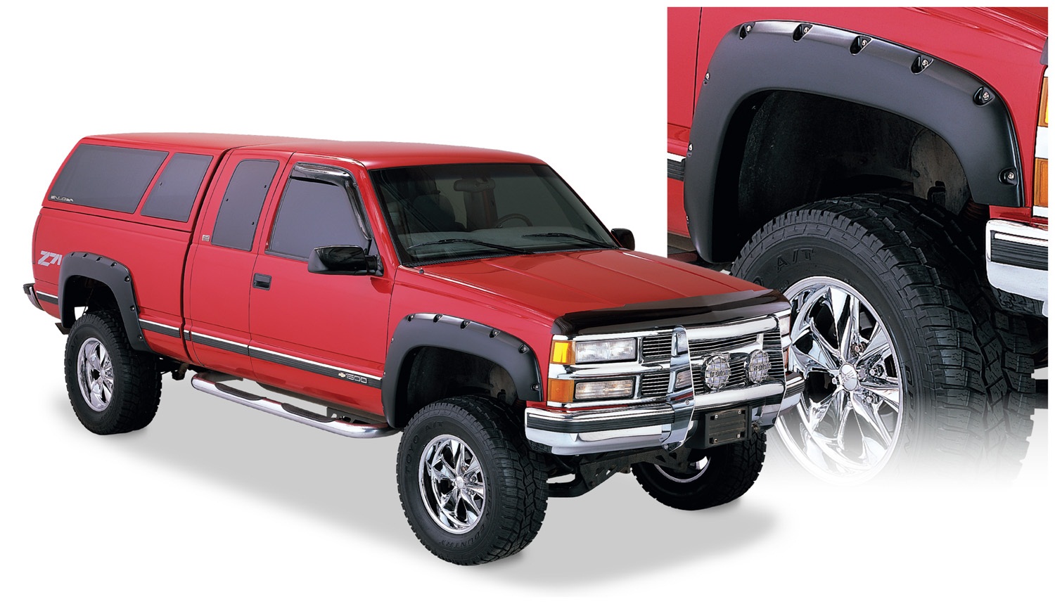 Bushwacker 40919-02 - 88-99 Chevy C1500 Pocket Style Flares 4pc - Black