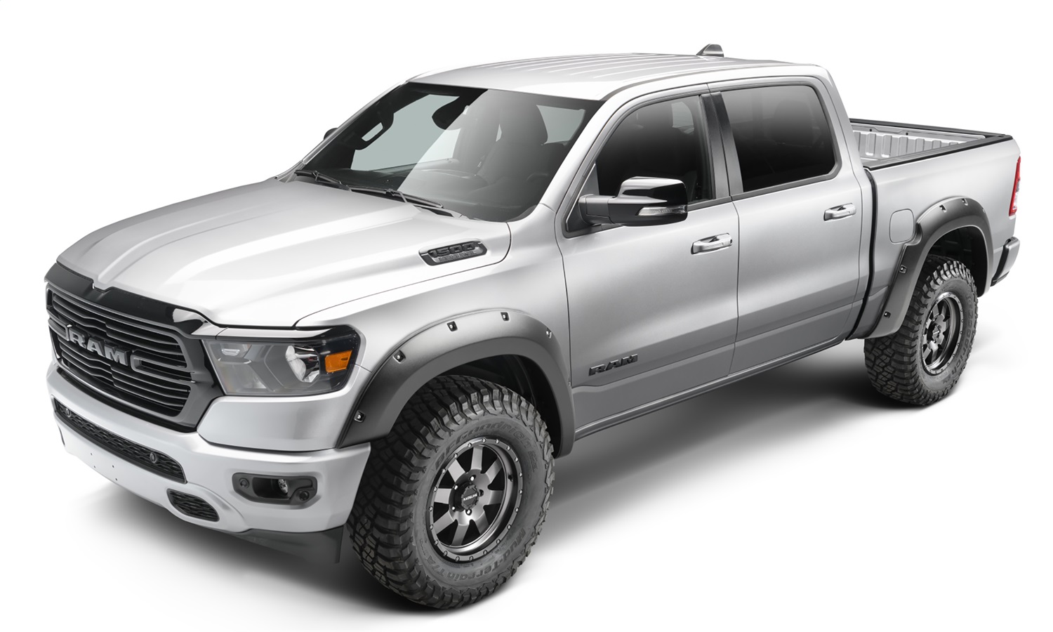 Bushwacker 50924-02 - 19-22 Ram 1500 (Excl. Rebel/TRX) 76.3 & 67.4in Bed Pocket Style Flares 4pc Set - Black