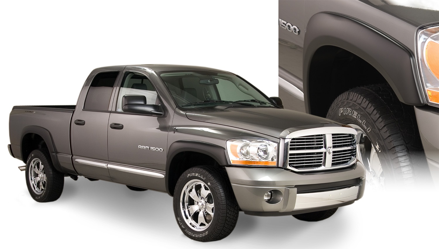 Bushwacker 50909-02 - 02-08 Dodge Ram 1500 Fleetside OE Style Flares 4pc 97.9/98.3in Bed - Black Bushwacker 50909-02 - 02-08 Dodge Ram 1500 Fleetside OE Style Flares 4pc 97.9/98.3in Bed - Black