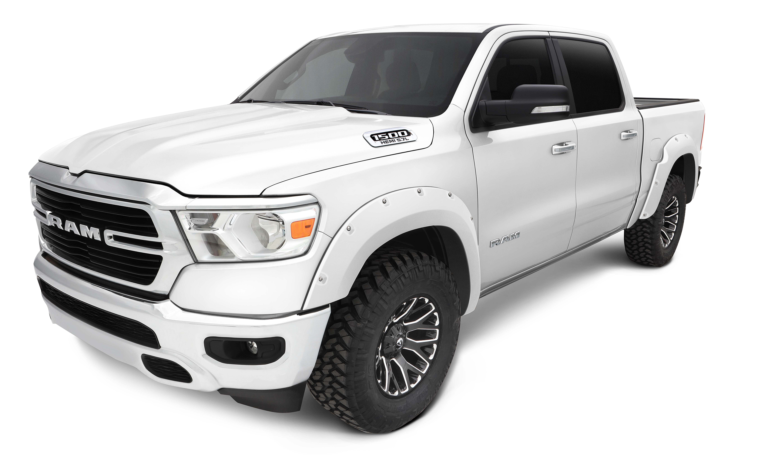 Bushwacker 50924-25 - 19-22 Ram 1500 (Excl Rebel Models) Pocket Style Flares 4pc - Ivory Pearl