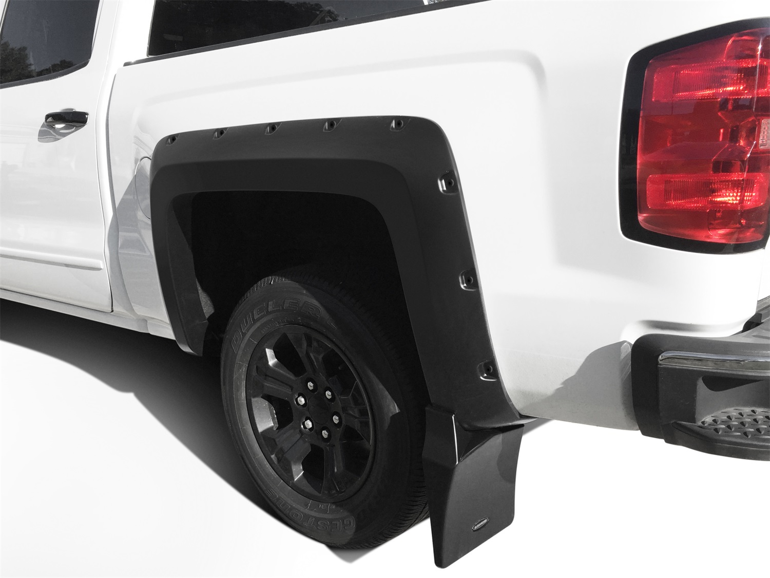 Bushwacker MUD-40120 - 14-18 Chevrolet Silverado 1500 Trail Armor Rear Mud Flaps (Fits Pocket Style Flares)