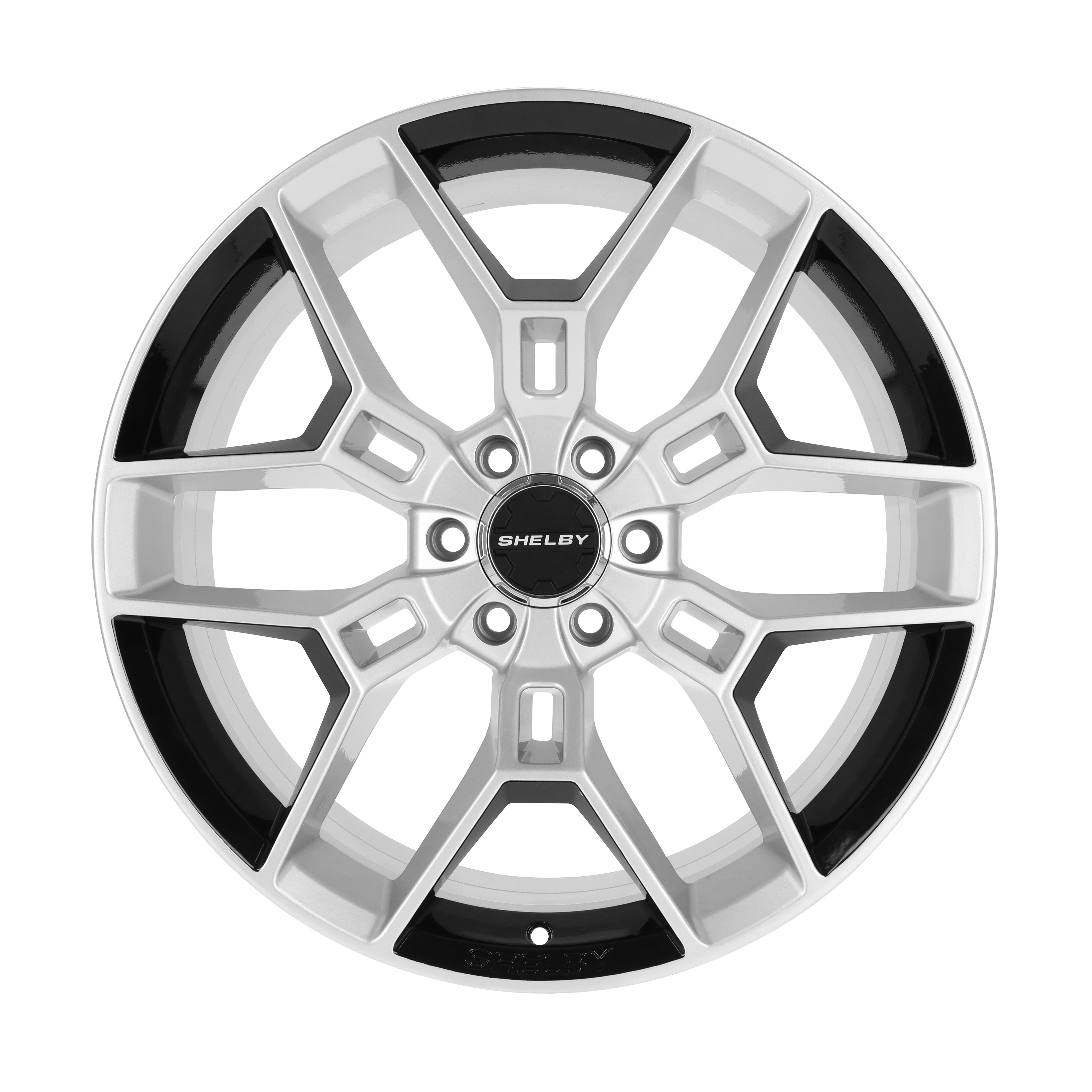 Carroll Shelby Wheels CS45-395512-CP - CS45 - 22 x 9.5 in. - 12mm Offset - Chrome Powder w/ Black