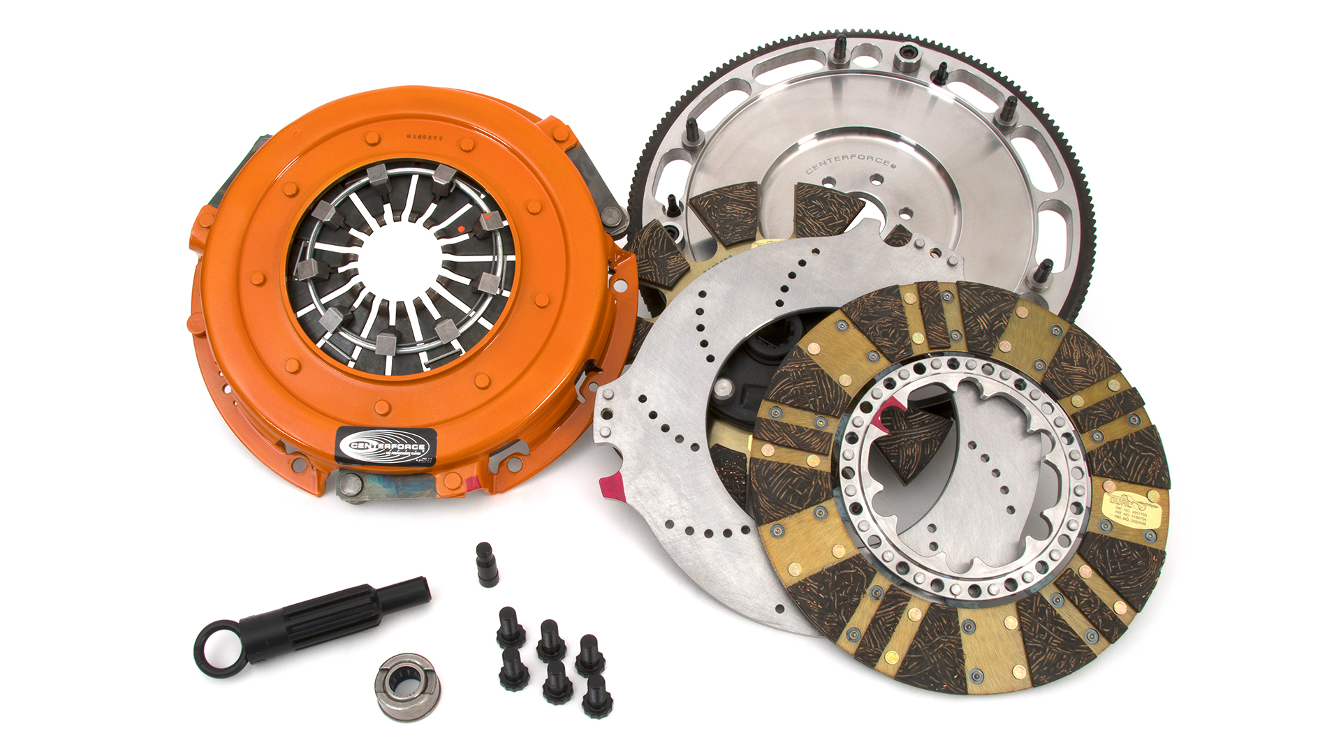 Centerforce 413214810 - DYAD ? DS 10.4, Multi-Disc Clutch and Flywheel Kit, 45.95 lbs, 164 Tooth Gear, 0 in/oz Internally Balanced, 6 Bolt Crank, 1300 ft/lbs Capacity, 10.4in Dia., 10-Spline, Fits Ford Mustang GT 4.6L