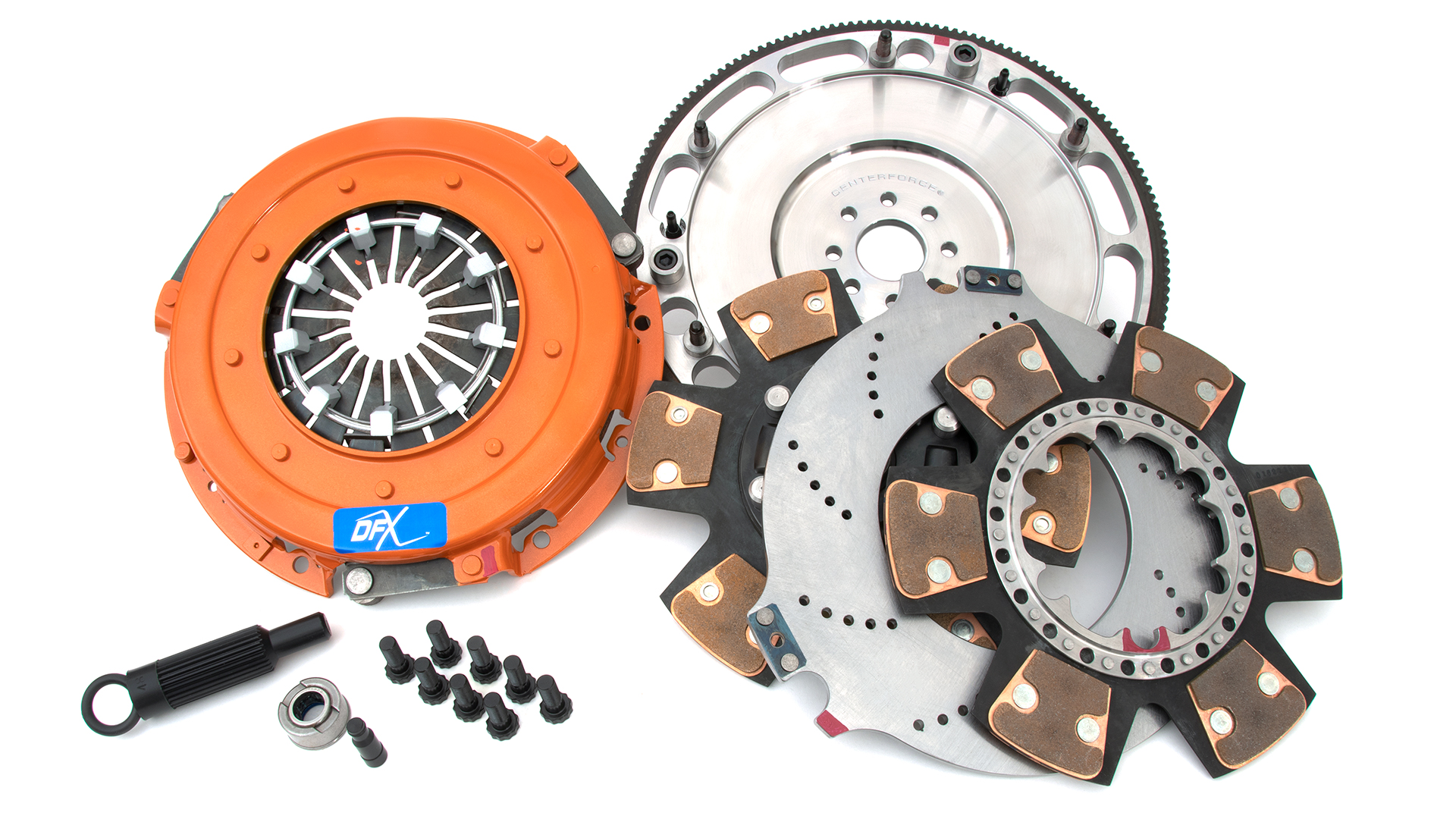 Centerforce 415114805 - DYAD ? XDS 10.4, Extreme Multi-Disc Clutch and Flywheel Kit, 48.45 lbs, 164 Tooth Gear, 0 in/oz Internally Balanced, 8 Bolt Crank, 1600 ft/lbs Capacity, 10.4in Dia., 26-Spline, Fits Ford Mustang 8 Cyl Centerforce 415114805 - DYAD ? XDS 10.4, Extreme Multi-Disc Clutch and Flywheel Kit, 48.45 lbs, 164 Tooth Gear, 0 in/oz Internally Balanced, 8 Bolt Crank, 1600 ft/lbs Capacity, 10.4in Dia., 26-Spline, Fits Ford Mustang 8 Cyl