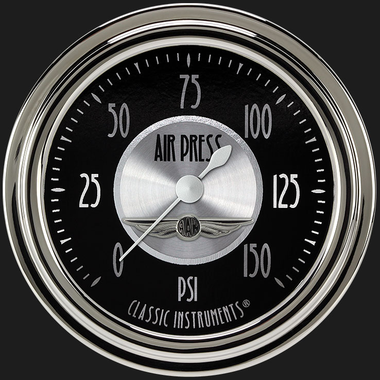 Classic Instruments AT318SLC - All American Tradition 2 5/8" Air Pressure Gauge Classic Instruments AT318SLC - All American Tradition 2 5/8" Air Pressure Gauge