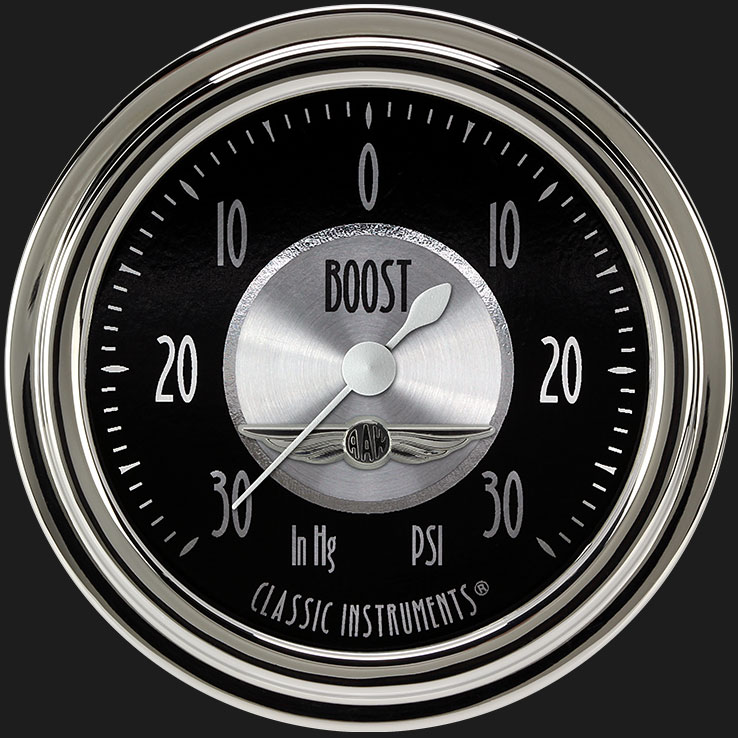 Classic Instruments AT341SLC - All American Tradition 2 5/8" Boost/Vac Gauge Classic Instruments AT341SLC - All American Tradition 2 5/8" Boost/Vac Gauge