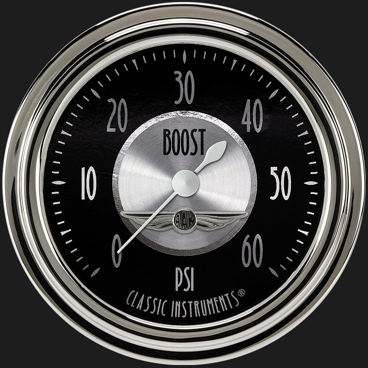 Classic Instruments AT343SLC - All American Tradition 2 5/8" Boost Gauge, 60 psi