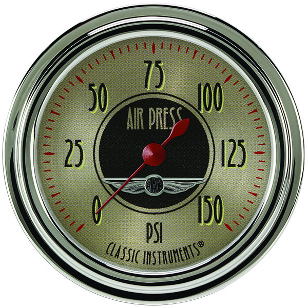 Classic Instruments AN318SLC - All American Nickel 2 5/8" Air Pressure Gauge