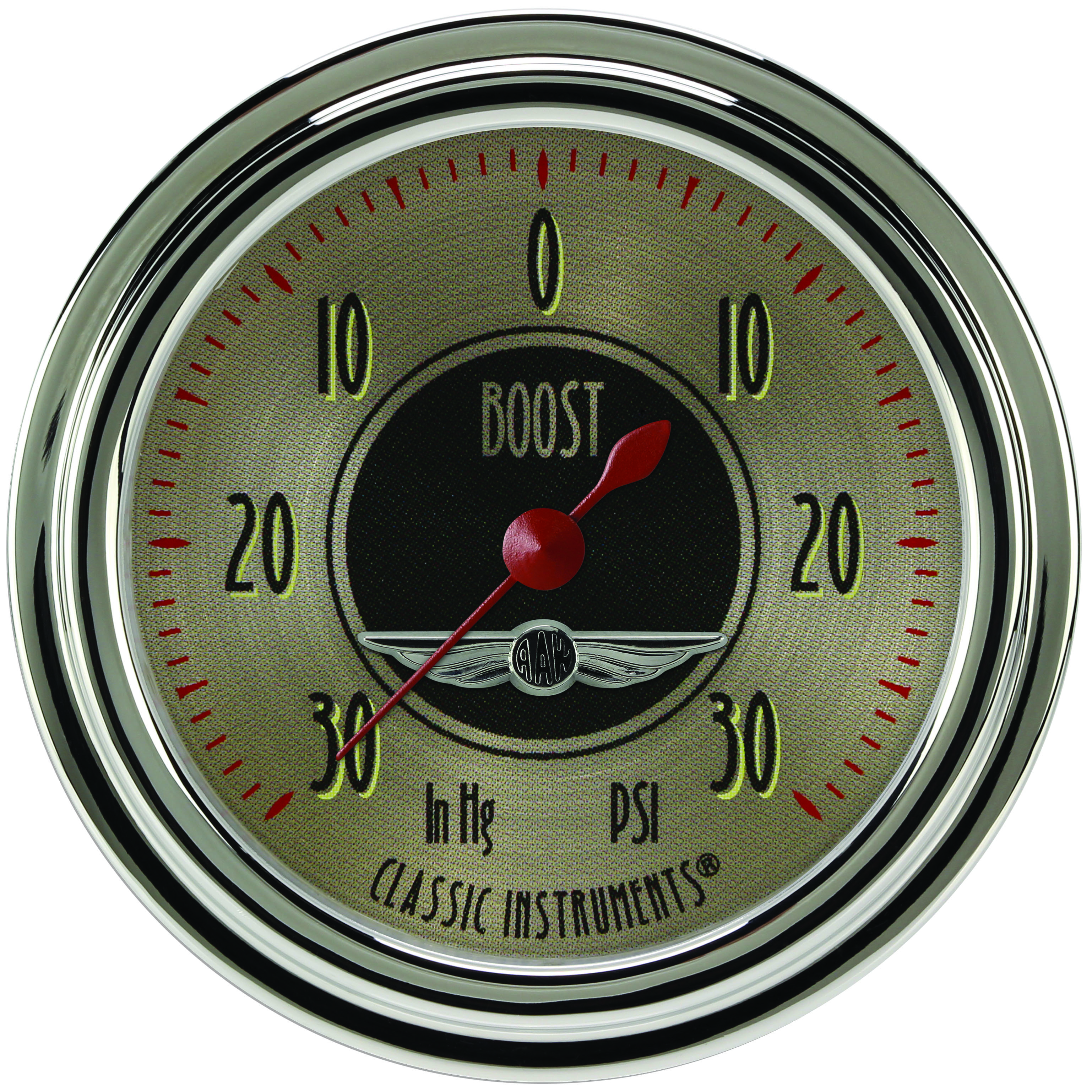 Classic Instruments AN341SLC - All American Nickel 2 5/8" Boost/Vac Gauge Classic Instruments AN341SLC - All American Nickel 2 5/8" Boost/Vac Gauge