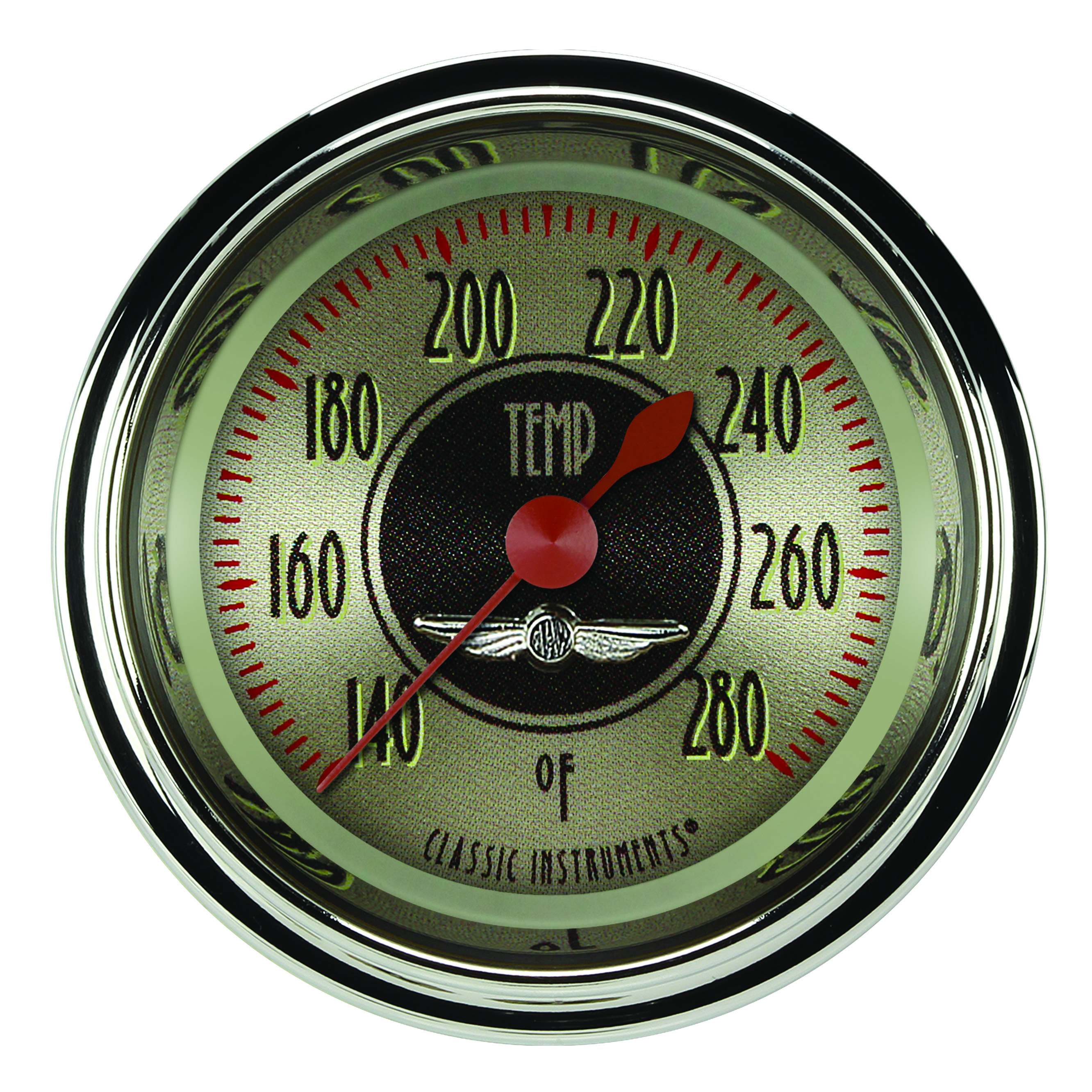 Classic Instruments AN126SHC-04 - All American Nickel 2 1/8" Full Sweep Water Temperature Gauge