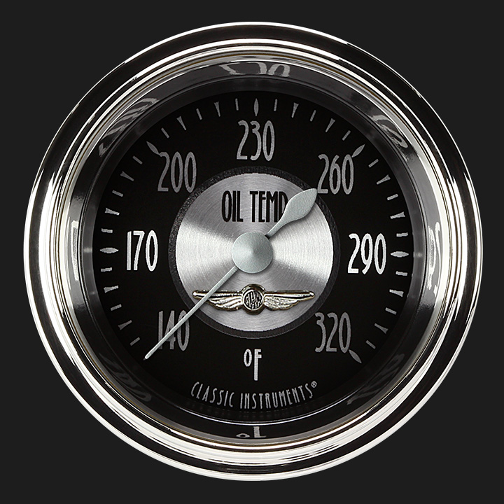 Classic Instruments AT128SHC - All American Tradition 2 1/8" Oil Temperature Gauge Classic Instruments AT128SHC - All American Tradition 2 1/8" Oil Temperature Gauge