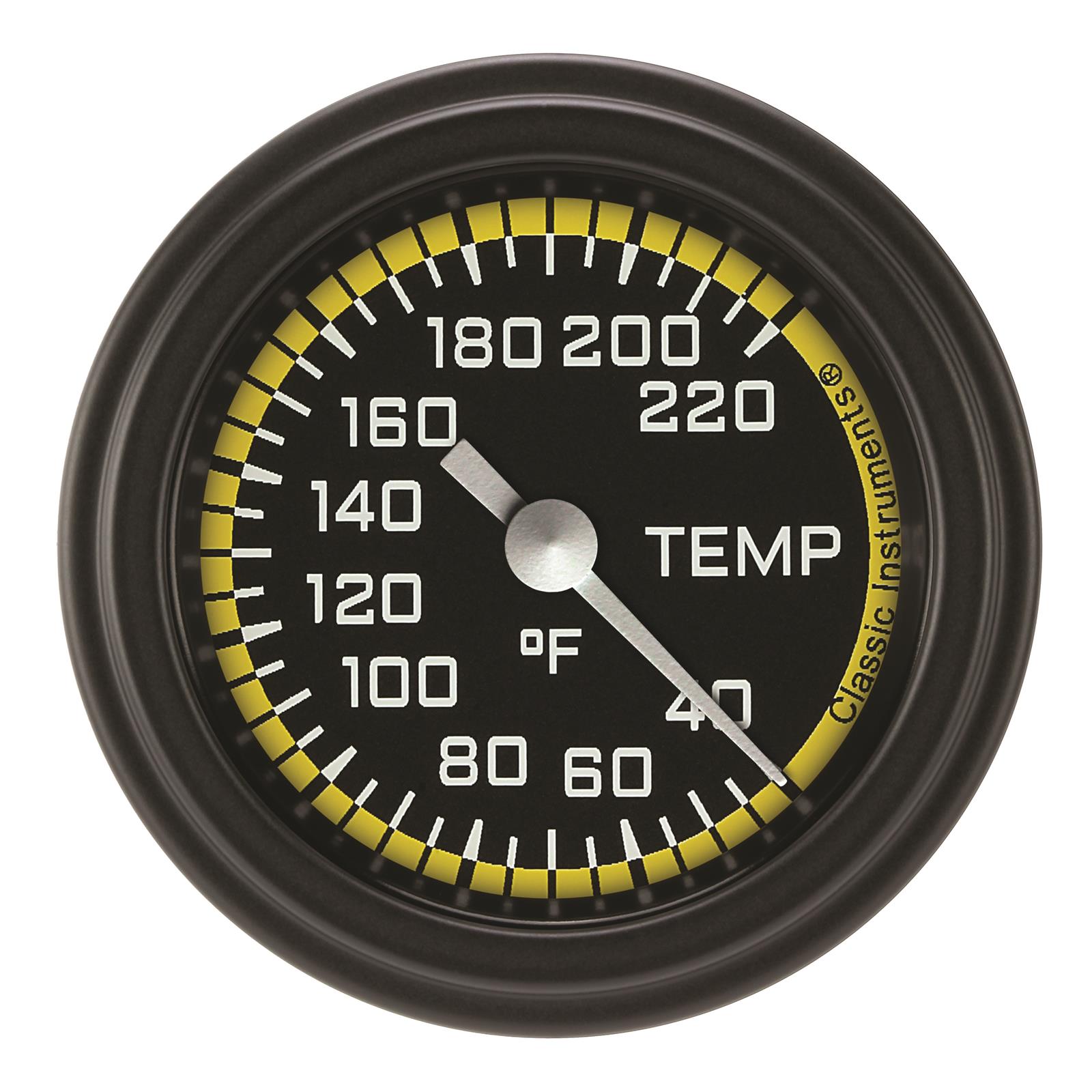 Classic Instruments AX129YBLF - Autocross Yellow 2 1/8" Stock Eliminator Temp. Gauge Classic Instruments AX129YBLF - Autocross Yellow 2 1/8" Stock Eliminator Temp. Gauge