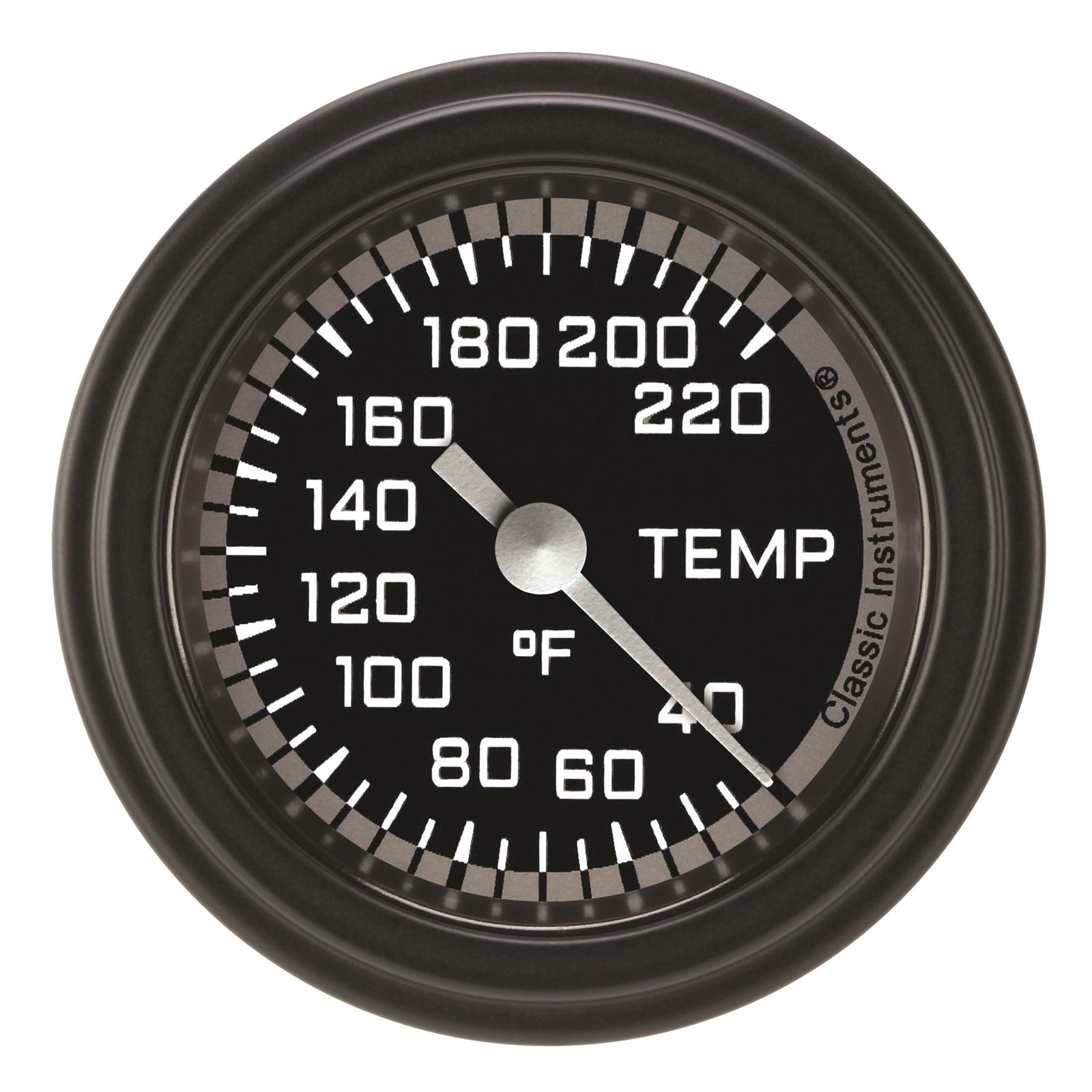 Classic Instruments AX129GBLF - Autocross Gray 2 1/8" Stock Eliminator Temp. Gauge Classic Instruments AX129GBLF - Autocross Gray 2 1/8" Stock Eliminator Temp. Gauge