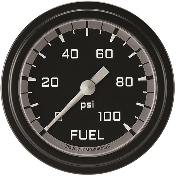 Classic Instruments AX346GBLF - Autocross Gray 2 5/8" Fuel Pressure Gauge, 100 psi