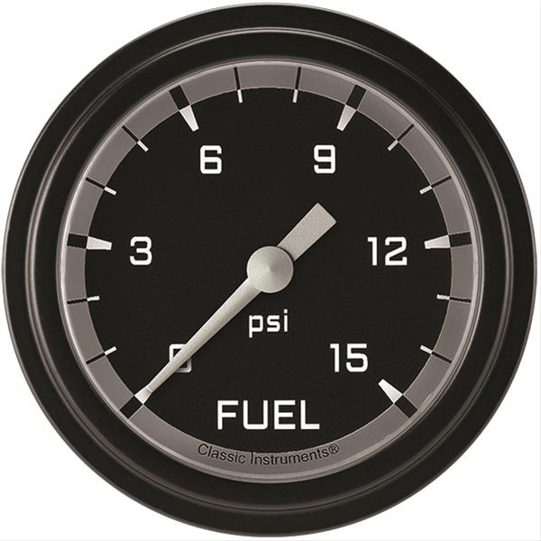 Classic Instruments AX345GBLF - Autocross Gray 2 5/8" Fuel Pressure Gauge, 15 psi Classic Instruments AX345GBLF - Autocross Gray 2 5/8" Fuel Pressure Gauge, 15 psi