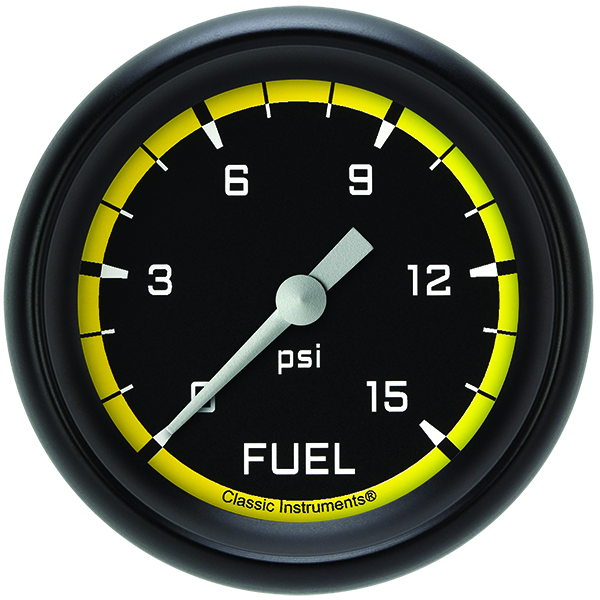 Classic Instruments AX345YBPF - Autocross Yellow 2 5/8" Fuel Pressure Gauge, 15 psi Classic Instruments AX345YBPF - Autocross Yellow 2 5/8" Fuel Pressure Gauge, 15 psi