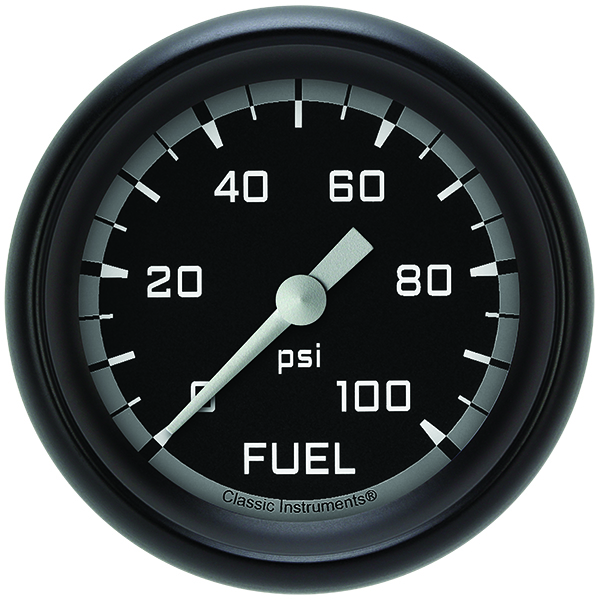 Classic Instruments AX346GBPF - Autocross Gray 2 5/8" Fuel Pressure Gauge, 100 psi