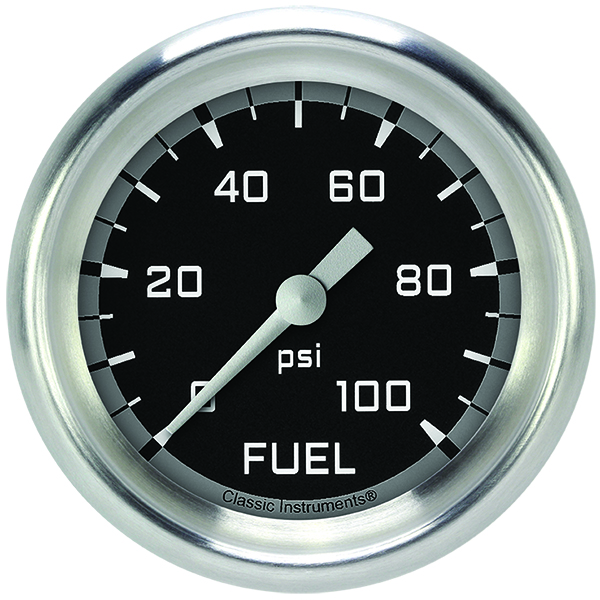 Classic Instruments AX346GAPF - AutoCross Gray 2 5/8" Fuel Pressure Gauge, 100 psi