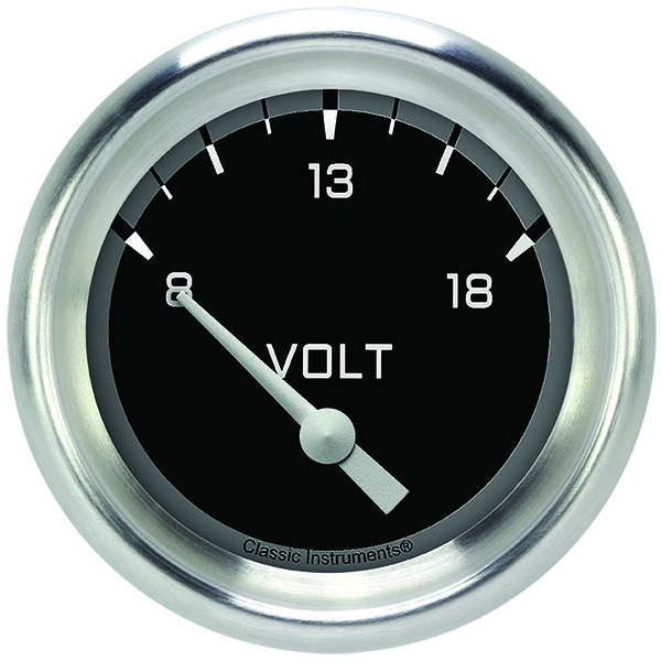 Classic Instruments AX230GAPF - Autocross Gray 2 5/8" Volt Gauge