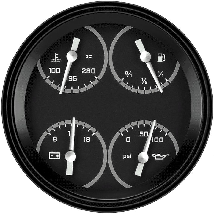 Classic Instruments AX78GBLF - AutoCross Gray 4 5/8" Quad Classic Instruments AX78GBLF - AutoCross Gray 4 5/8" Quad