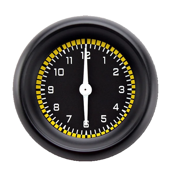 Classic Instruments AX90YBLF - AutoCross Yellow 2 1/8" Clock
