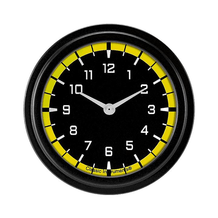 Classic Instruments AX92YBLF - AutoCross Yellow 2 5/8" Clock