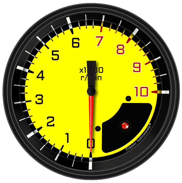 Classic Instruments AX71YBLF - AutoCross Yellow 4 5/8" Tachometer