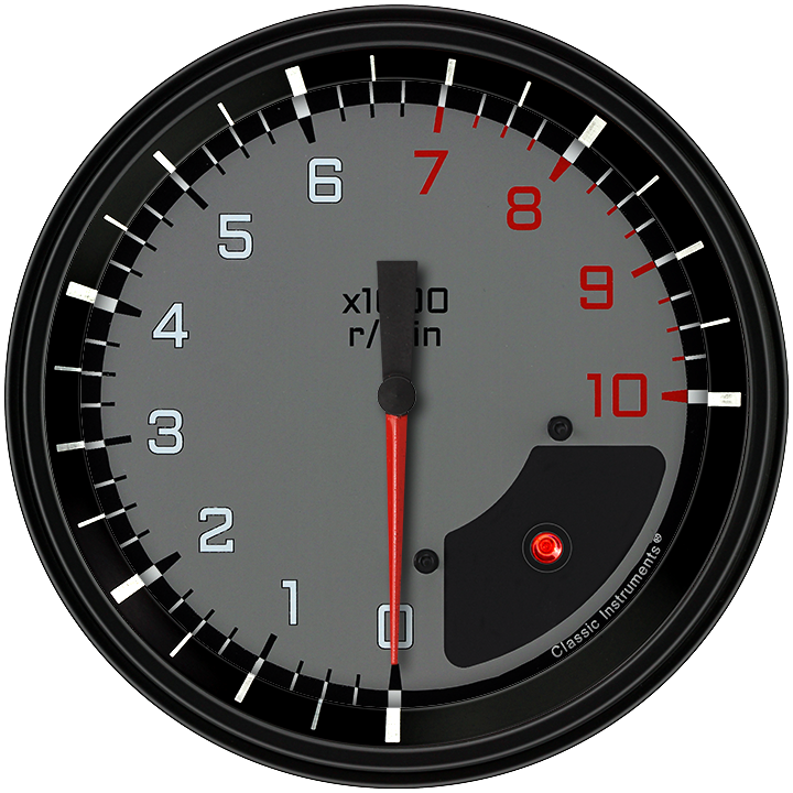 Classic Instruments AX71GBLF - AutoCross Gray 4 5/8" Tachometer