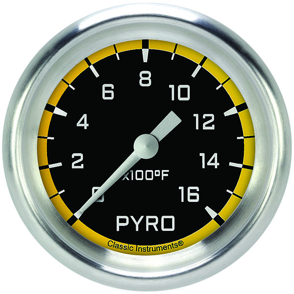 Classic Instruments AX398YAPF - Autocross Yellow 2 5/8" Exhaust Gas Temp. Gauge