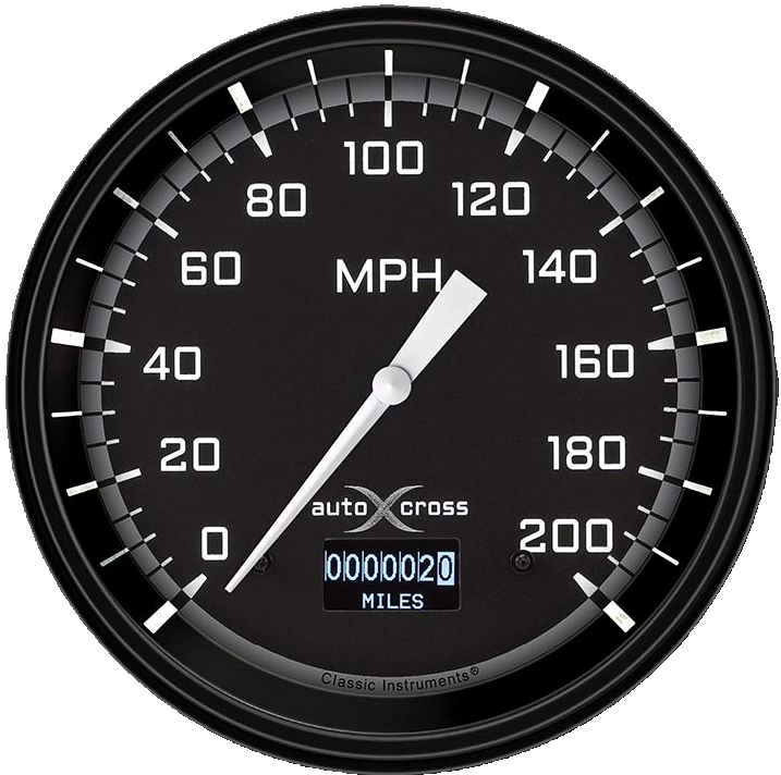 Classic Instruments AX56DGBLF - AutoCross Gray 4 5/8" Speedometer with Information Screen